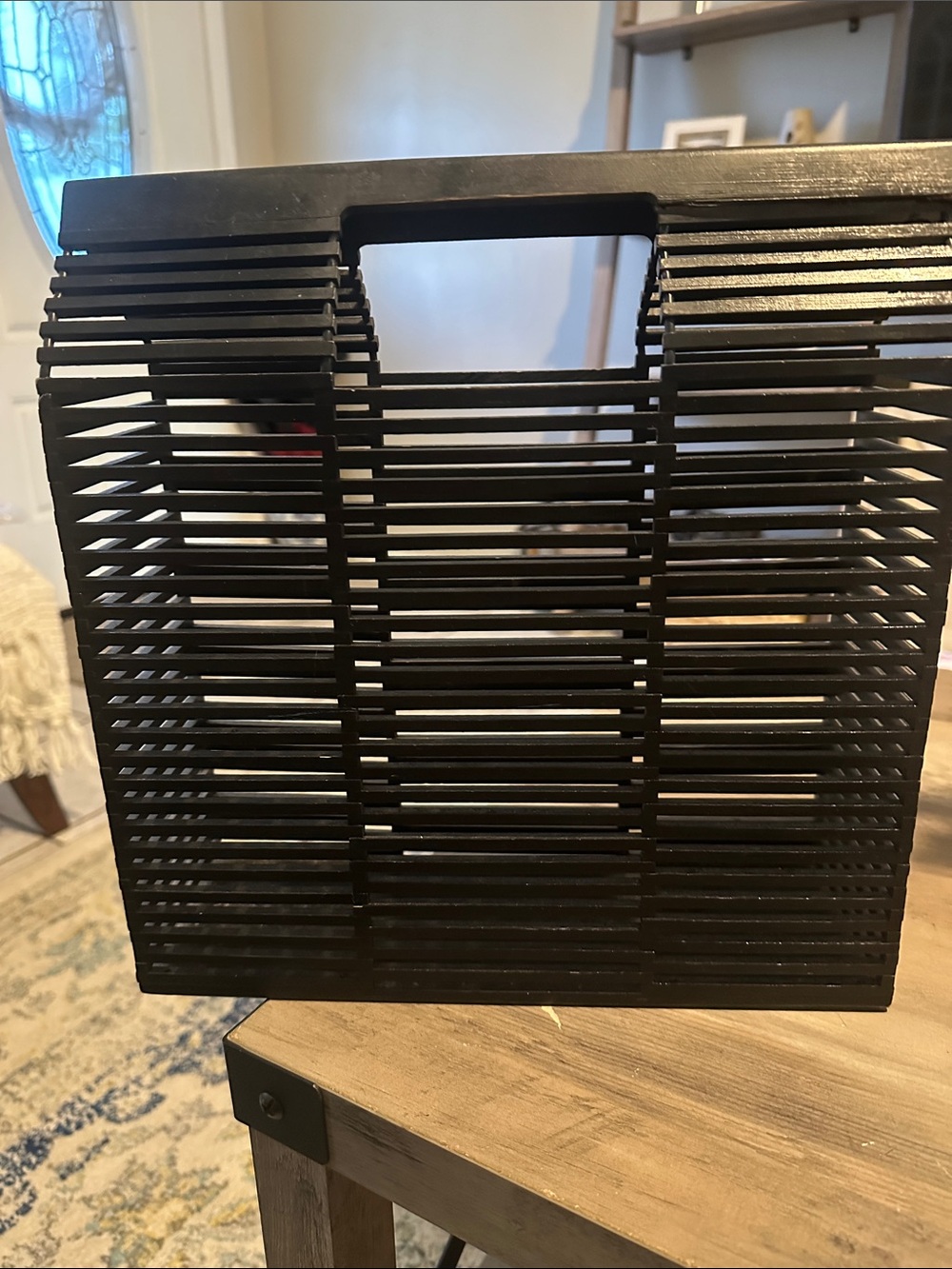 Women’s Black Slatted Tote Bag